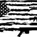 Mercato delle armi in America: tendenza consolidata Mercato delle armi in America: bandiera americana composta da armi