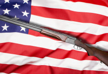 Mercato delle armi in America: la situazione ad agosto Mercato delle armi in America: fucile su bandiera americana