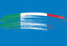 Mondiale di tiro a volo, bis per l’Italia Mondiale di tiro a volo: graffito bandiera italiana su fondo azzurro