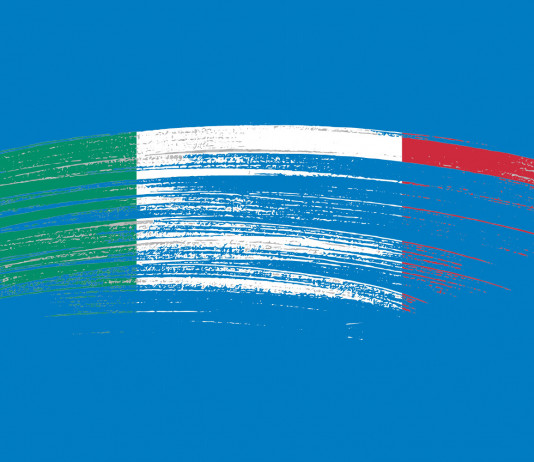 Mondiale di tiro a volo, bis per l’Italia Mondiale di tiro a volo: graffito bandiera italiana su fondo azzurro