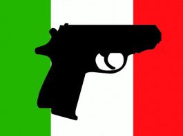 Sostenibilità ambientale del settore armiero: lo studio Anpam Sostenibilità ambientale del settore armiero italiano: pistola stilizzata su bandiera tricolore