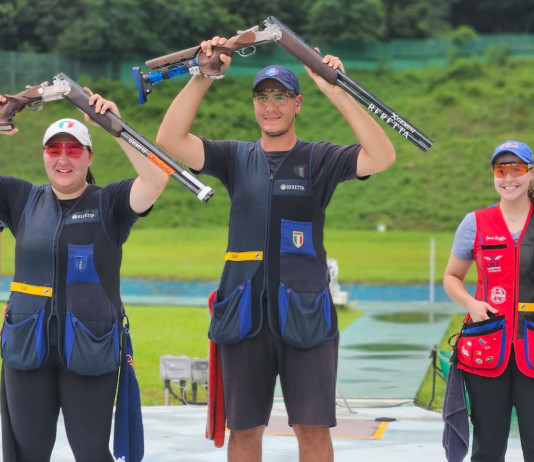 Sara Bongini e Andrea Galardini oro nel mixed di skeet iridato Sara Bongini e Andrea Galardini, oro nel mixed di Skeet iridato