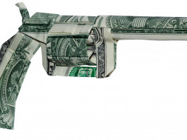 Mercato delle armi in America: la situazione a inizio agosto Mercato delle armi in America: pistola origami con dollari in banconota