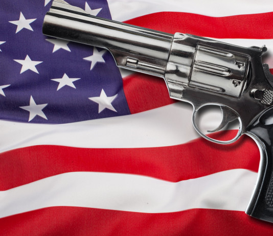 Quanti background check in America a fine 2023? Quanti background check in America a fine 2023? revolver su bandiera americana