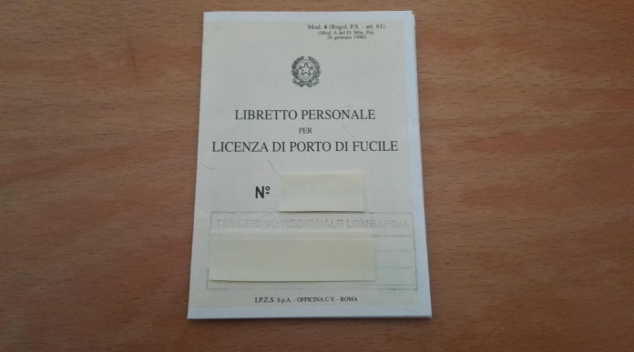 Versamenti per libretto porto d’armi, stop a bollettini postali