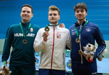 Coppa del mondo di tiro 10 metri: l’Italia chiude con un bronzo Coppa del mondo di tiro metri l’Italia chiude con un bronzo - podio della gara maschile di carabina con Edoardo Bonazzi