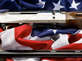 Com’è andato il mercato delle armi in America nel primo semestre del 2024? Com’è andato il mercato delle armi in America nel primo semestre del 2024? fucile su bandiera americana