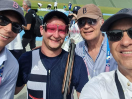 En plein Beretta nel trap maschile a Parigi 2024 En plein Beretta nel trap maschile a Parigi 2024: Carlo Gussalli Beretta, Nathan Hales, Franco Gussalli Beretta e Carlo Ferlito