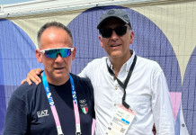 Parigi 2024, Italia fuori dalla finale della gara maschile di trap Parigi 2024, Italia fuori dalla finale della gara maschile di trap - Giovanni Pellielo con Carlo Ferlito, amministratore delegato e direttore generale Beretta
