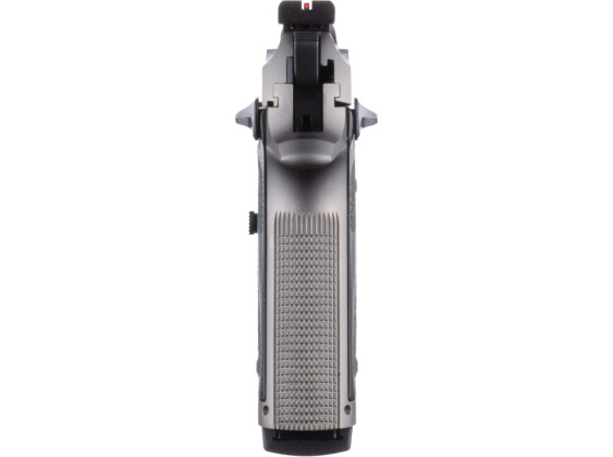 vista da dietro la pistola semiautomatica beretta 92x performance dark series