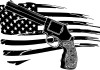 Francesco Costa (Il Post) su armi e violenza in America Costa (Il Post) su armi e violenza in America - revolver davanti a bandiera americana