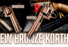 I revolver Korth Mongoose e Heritage con la canna bronze I revolver Korth Mongoose e Heritage con la canna bronze
