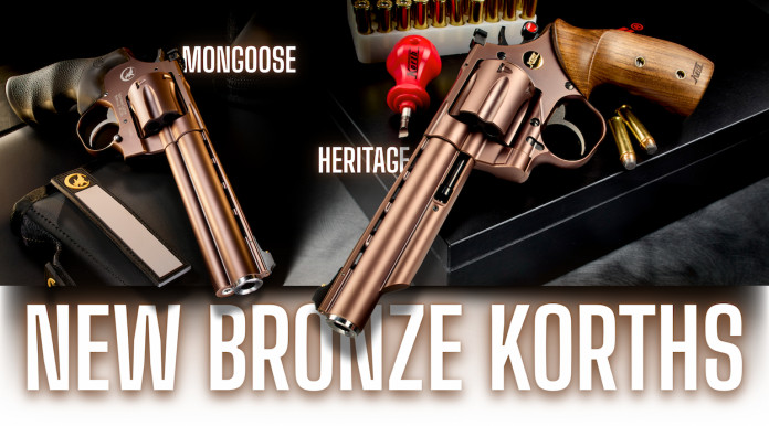 I revolver Korth Mongoose e Heritage con la canna bronze I revolver Korth Mongoose e Heritage con la canna bronze