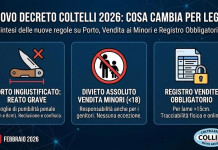 Decreto sicurezza 2026 e coltelli: l’opinione della Coltelleria Collini Decreto sicurezza 2026 e coltelli l’opinione della Coltelleria Collini