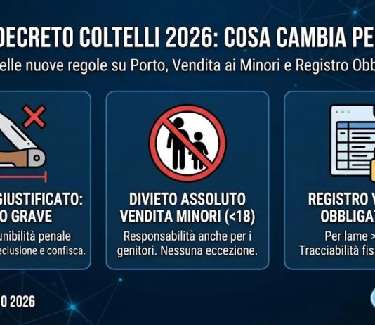 Decreto sicurezza 2026 e coltelli: l’opinione della Coltelleria Collini Decreto sicurezza 2026 e coltelli l’opinione della Coltelleria Collini
