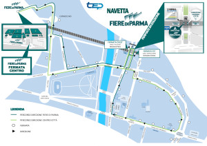 Mappa navetta Fiere di Parma Eos